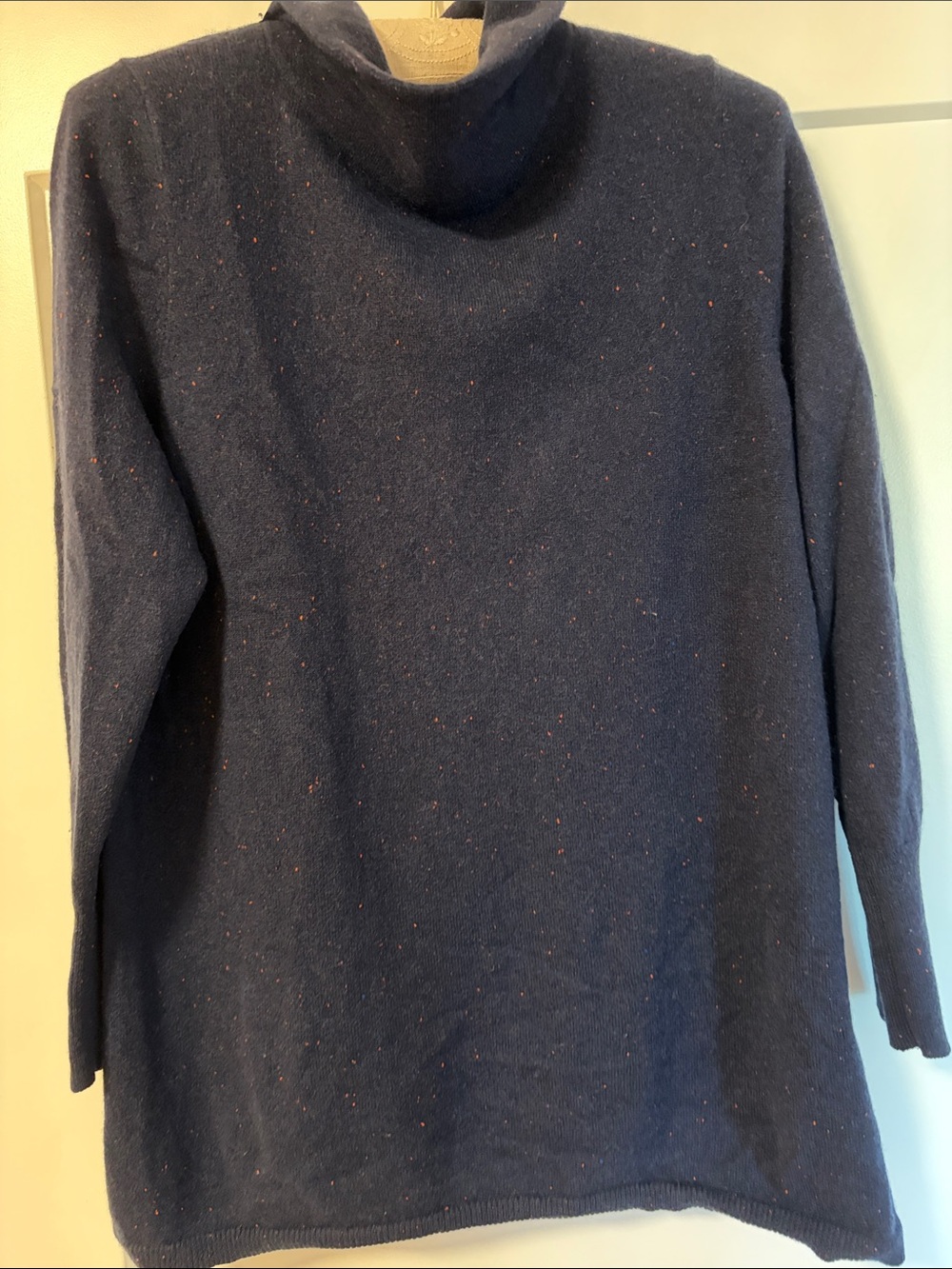 Cashmere Talbots Navy Speckled Turtleneck Sweater